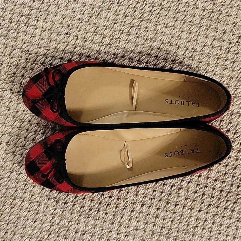 Talbots buffalo check flats